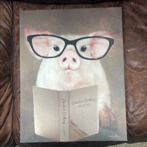 Whimsical Pig Art with Glasses